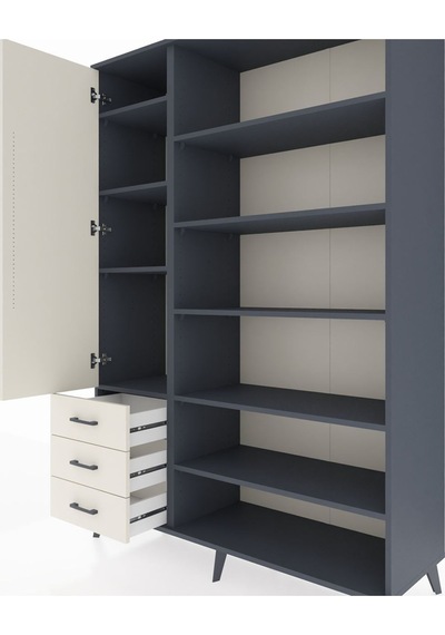 Hyperion Dolap 9 Raflı 3 Çekmeceli 3 Kapaklı 132x44x195 Antrasit-aytaşı/aytaşı Aytası/aytası Hyperion Dolap 9 Raflı 3 Çekmeceli 3 Kapaklı 132x44x195 Antrasit-aytaşı/aytaşı Aytası/aytası