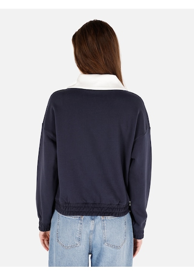 Colins Normal Kesim Fermuarlı Dik Yaka Baskılı Lacivert Kadın Sweatshirt Cl1069985 Lacivert
