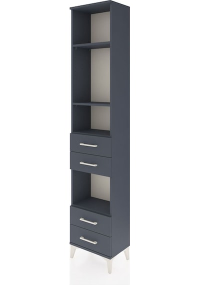 Arges Dolap 4 Raflı 4 Çekmeceli 44x30x221 Antrasit-antrasit Antrasit