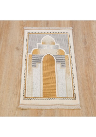 Lüks Kadife Halı Tipi Akasya Çocuk Seccade - Gri 40 72 Cm Çok Renkli