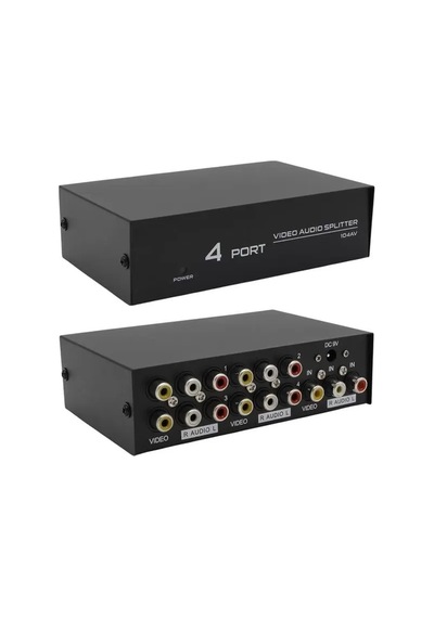 Hubrendy Sh Powermaster Av-104 4 Port Av Cvbs Rca Video Audio Splitter Çoğaltıcı Dağıtıcı 0