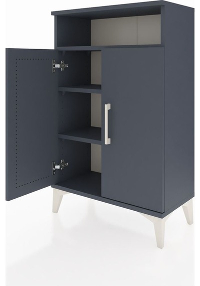 Arges Komodin 3 Raflı 2 Kapaklı 60x30x96 Antrasit-antrasit Antrasit