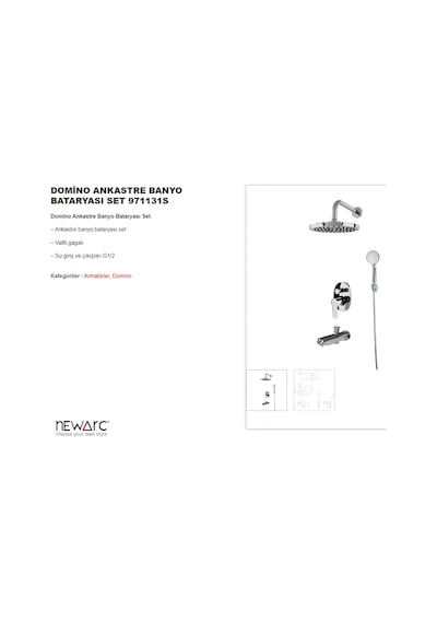 Newarc Domino Ankastre Banyo Bataryası Set 971131S Diğer