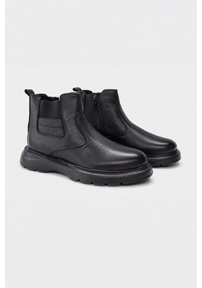 Morven Erkek Siyah Casual Fermuarlı Yarım Bot 26ks005001001 Siyah