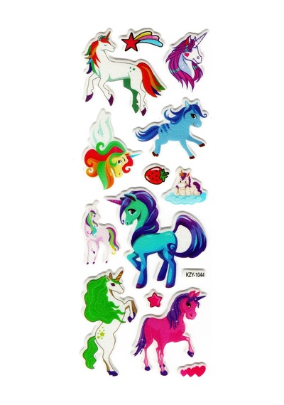 Sticker Kabartmalı Stiker Defter, Planlayıcı Kzy1044 16x7 Cm - Unicorn