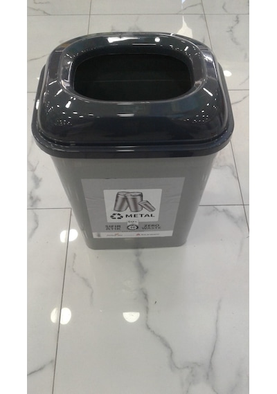Metal Atık Geri Dönüşüm Kutusu Çöp Kovası 50 Litre