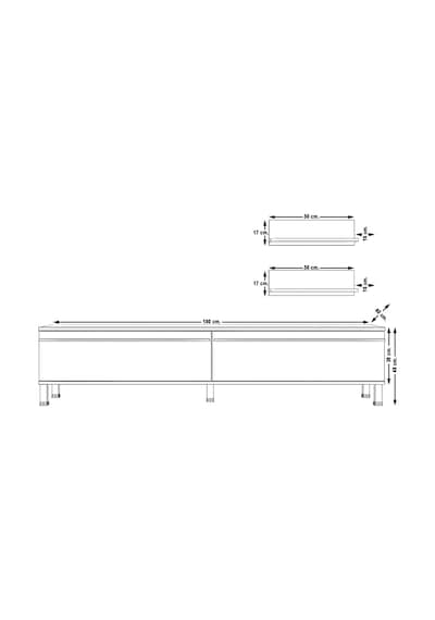 Decoraktiv Eko 4 Mdf Std Krom Ayaklı Tv Ünitesi Tv Sehpası Pera - Siyah