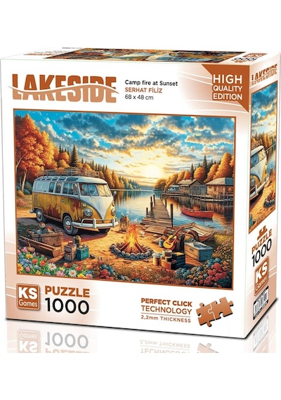 Ks Games 1000 Parça Gün Batımında Kamp Ateşi Puzzle - Serhat Filiz