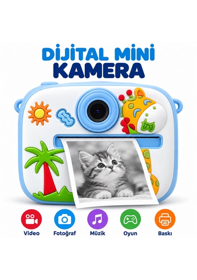 Cmr90 Çocuk Dijital Mini Kamera 1080p Hd 2.0 İnç Ekran Fotorğraf Video Oyun Müzik Usb Şarj Termal Resim Kağıt Baskılı Yazıcı Kamera Video Makinesi Print Kamera