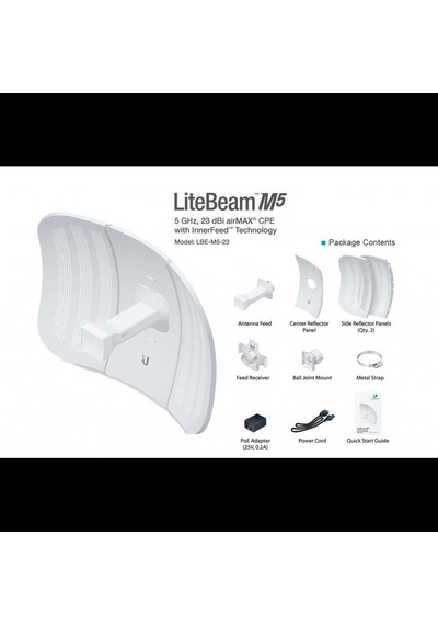 Ubıquıtı Lbe-m5-23, Litebeam, 5ghz, 100mbps, 23dbi Anten, 5km Menzil Cpe