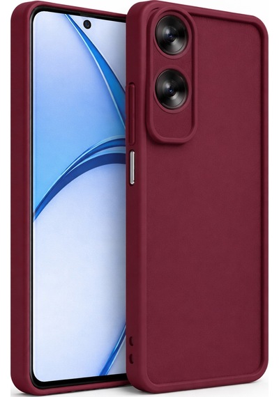 Oppo A60 4g Uyumlu Kamera Çıkıntılı Mat Silikon Telefon Kılıfı Bordo