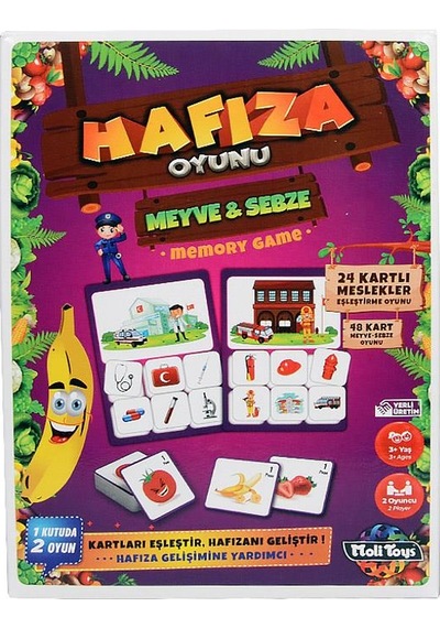 +3 Yaş Meyve Sebze Hafıza Oyunu (moli Toys)