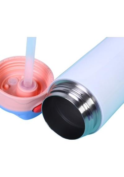 Çelik İçli Termos 360 Ml Mavi Skm008 Açık Beyaz