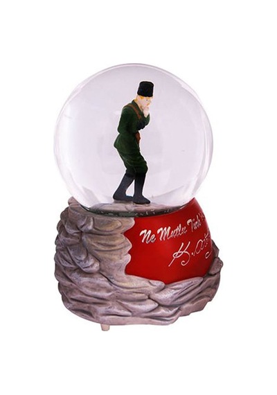İzmir Marşlı Işıklı Atatürk Püskürtmeli Işıklı Müzikli Kar Küresi