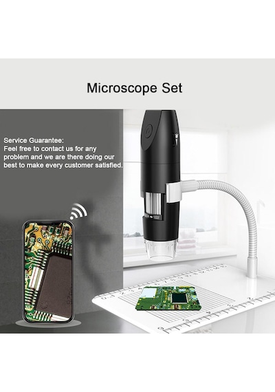 Avp 2.0mp 1000x Wifi 1080p Kablosuz Dijital Mikroskop Siyah Renk