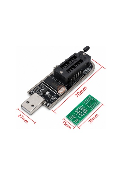 Ch341a Programlayıcı 24/25 Serisi Eeprom Flash Bıos + Soıc8 Test Klipsi