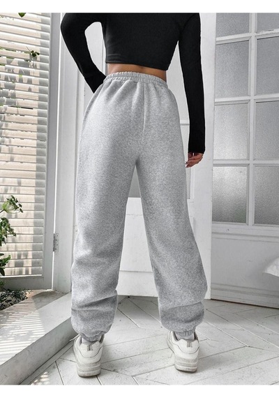 Kadın California Baskılı Paça Lastikli Oversize Eşofman 001