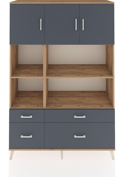 Hyperion Dolap 8 Raflı 4 Çekmeceli 3 Kapaklı 132x44x195 Çam-antrasit/antrasit Antrasıt/antrasıt Hyperion Dolap 8 Raflı 4 Çekmeceli 3 Kapaklı 132x44x195 Çam-antrasit/antrasit Antrasıt/antrasıt