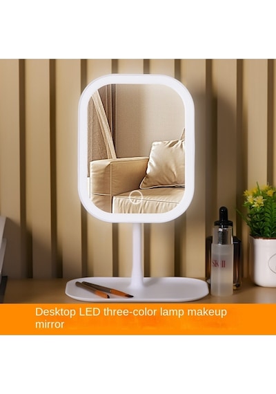 Reoona Led Işıklı Makyaj Aynası Dokunmatik, 3 Işık Modlu, Şık Tasarım Beyaz