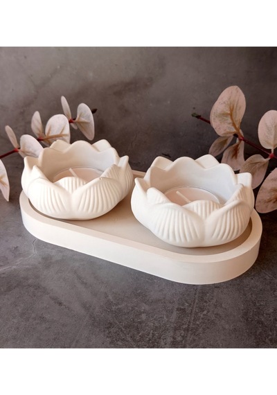 Bernami Mumluk Şamdanpinterest İkili Dekoratif Lotus Mumluk Tealight Mumlar Dahil Diğer