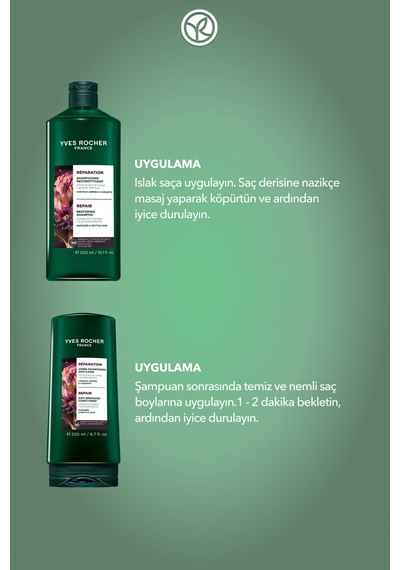 Yves Rocher Onarıcı Bitkisel Keratin Orijinal Boy Bakım Seti- Saç Kremi 200 Ml & Şampuan 300 Ml