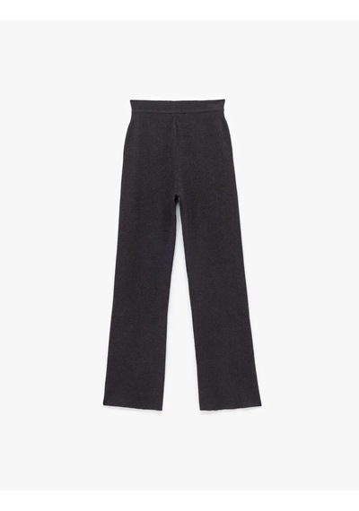 Koton Beli Bağcıklı Cepli Yüksek Bel Düz Bol Paça Kadın Triko Pantolon 6wak40001ht Antrasit Koton Beli Bağcıklı Cepli Yüksek Bel Düz Bol Paça Kadın Triko Pantolon 6wak40001ht Antrasit