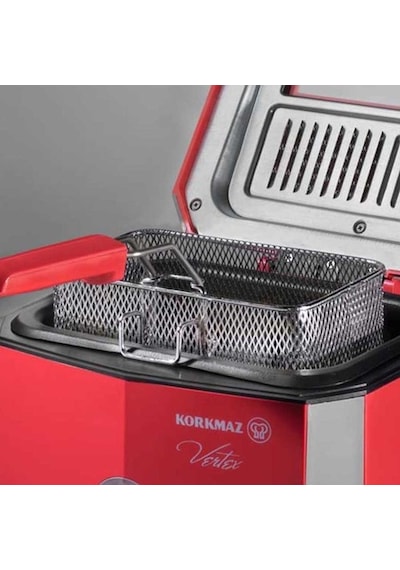 Korkmaz A486-02 Vertex 900 W Fritöz Kırmızı