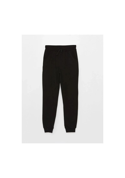 LC Waikiki Lcw Kids Beli Lastikli Basic Kız Çocuk Jogger Eşofman Alt Siyah