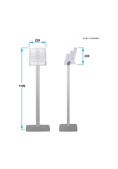 Pillar Broşür Stand 6x1/3a4 10x21cm