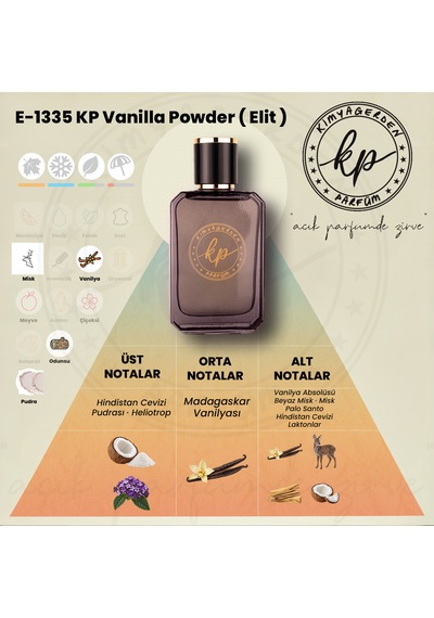 E-1335 Kp Vanilya Powder Elit Seri - 50 Ml Erkek Parfüm