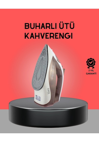 Kahverengi Buharlı Ütü 2200w Sürekli Buhar 120 G Şok Buhar