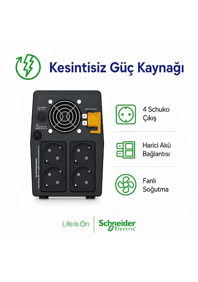 Apc Easy Ups Bvg2200ı-gr 2200va 1200w Line Interactive Avr 4 Schuko Priz Kesintisiz Güç Kaynağı