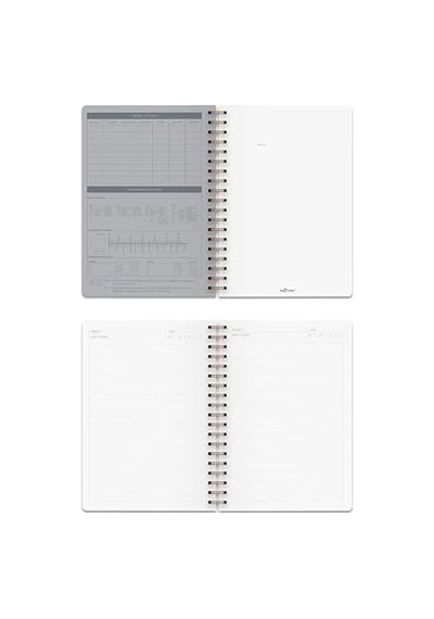 Kraft Ofis Defter Spiralli Çizgili Gri 103 Ivory