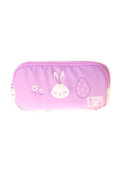 Calacilo Kız Çocuk İlkokul Kalem Çantası - Tavşan Baskılı Lila Renk Rabbit - C4043 Çok Renkli