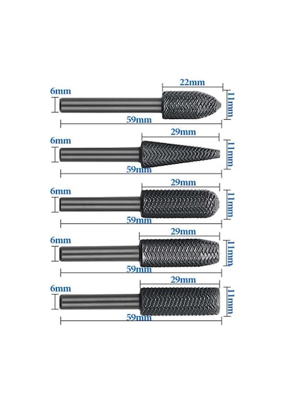 Freze Uç Törpü 5 Parça Kalıpçı Taşlama Seti Metal Demir Oyma Ve Zımparalama Ucu, Matkap Uyumlu