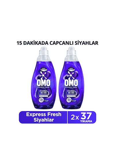 Omo Express Fresh Capcanlı Siyahlar Tüm Koyu Renkler Sıvı Çamaşır Deterjanı 1480 Ml X2 Diğer