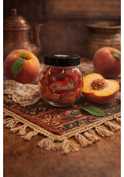 Çiçek Şekerleme Şeftali Akide Şekeri 100 Gr 10'li Paket