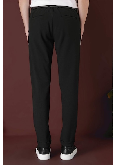 Efor Slim Fit Yan Cepli Dokulu Esnek Casual Koyu Yeşil Pantolon P 1139 Yeşil