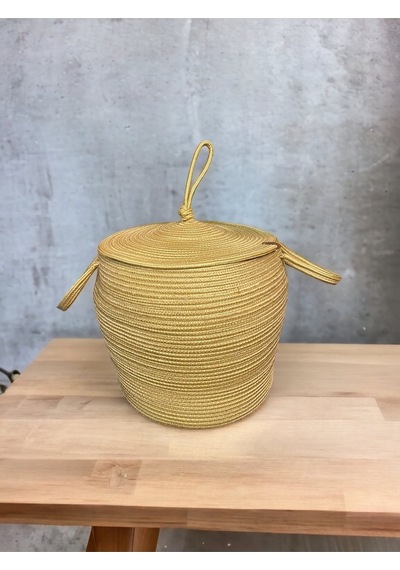 Mavaux Honeypot Kapaklı Çok Amaçlı Dekoratif Jüt Sepet Jüt