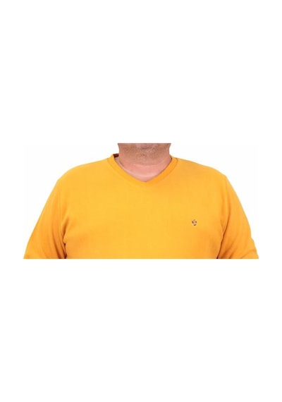 Starbattal Büyük Beden Selanik V Yaka Classic Sweat 23201 Hardal-Hardal