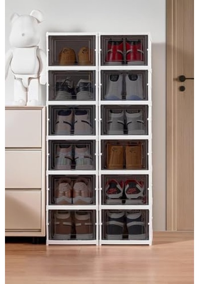 Coverest 6 Katlı Katlanabilir Organizer, Çok Amaçlı Ayakkabılık, Taşınabilir Portatif, 25.5 X 34.5 X 105 Cm Beyaz Açık Ceviz Coverest 6 Katlı Katlanabilir Organizer, Çok Amaçlı Ayakkabılık, Taşınabilir Portatif, 25.5 X 34.5 X 105 Cm Beyaz Açık Ceviz