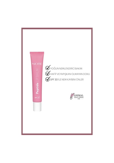 Note Cosmetique Peptide Lip Balm SPF 30 Nemlendirici ve Parlatıcı Renkli Dudak Balmı - 03 Pink Sugar - Pembe