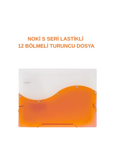 S Seri Lastikli 12 Bölmeli Dosya Turuncu 1 Adet Turuncu