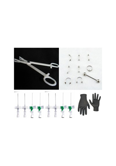 20 Parça Mini Pıercıng Set - Daneil Mario Piercing Set Beyaz