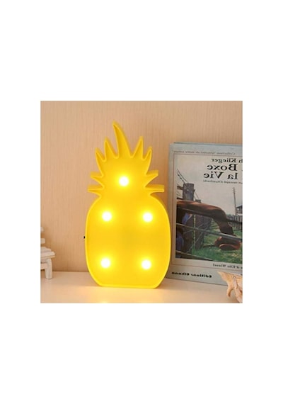 Ananas Şeklinde Led Gece Lambası - Eğlenceli Ve Loş Aydınlatma 10 Parça Siyah