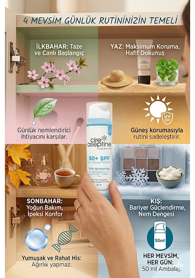 Günlük Nemlendirme Daily Moisturizing 50+spf Yüz Güneş Koruyucu Krem 50 Ml