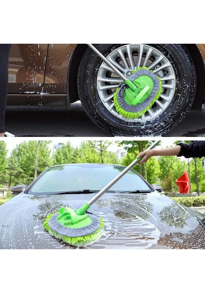 Araba Yıkama Fırçası Mikrofiber Mop Saplı Teleskopik Uzun Saplı Detay Oto Mopu