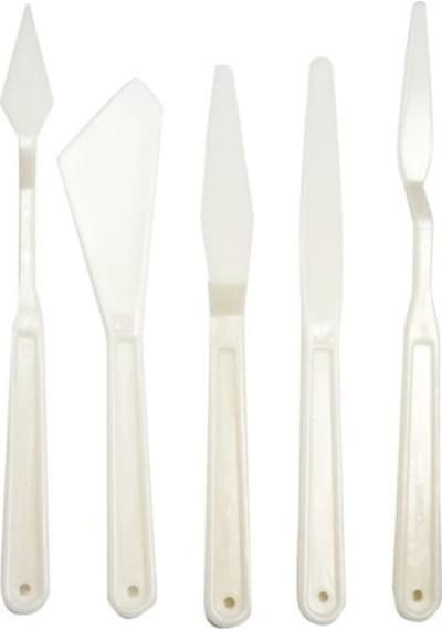 Rıch Plastik Spatül 5 Li Set Beyaz 11248 Siyah