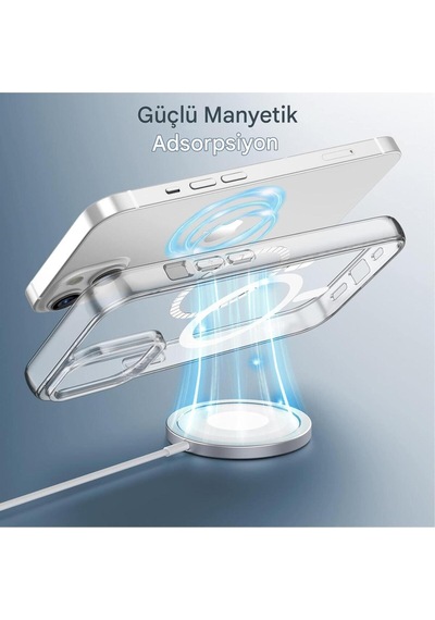 Apple Uyumlu iPhone 13 Şeffaf Magsafe Kılıf Safe Şeffaf