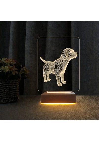Yavru Köpek 3D Çocuk Odası Gece Lambası Doğum Günü Hediyesi